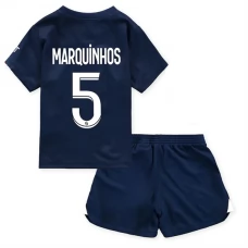 Paris Saint Germain PSG Fodboldsæt Børn 2022-23 Marquinhos 5 Hjemmebanetrøje