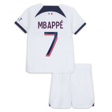 Paris Saint Germain PSG Fodboldsæt Børn 2023-24 Kylian Mbappé 7 Udebanetrøje