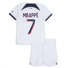 Paris Saint Germain PSG Fodboldsæt Børn 2023-24 Kylian Mbappé 7 Udebanetrøje