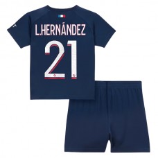 Paris Saint Germain PSG Fodboldsæt Børn 2023-24 L.Hernandez 21 Hjemmebanetrøje