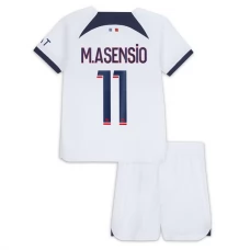 Paris Saint Germain PSG Fodboldsæt Børn 2023-24 M.Asensio 11 Udebanetrøje