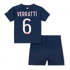 Paris Saint Germain PSG Fodboldsæt Børn 2023-24 Marco Verratti 6 Hjemmebanetrøje