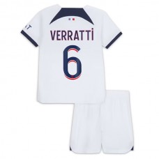 Paris Saint Germain PSG Fodboldsæt Børn 2023-24 Marco Verratti 6 Udebanetrøje