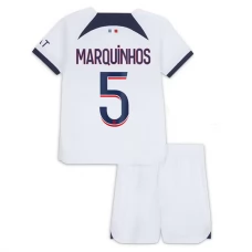 Paris Saint Germain PSG Fodboldsæt Børn 2023-24 Marquinhos 5 Udebanetrøje