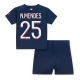 Paris Saint Germain PSG Fodboldsæt Børn 2023-24 N.Mendes 25 Hjemmebanetrøje