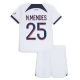 Paris Saint Germain PSG Fodboldsæt Børn 2023-24 N.Mendes 25 Udebanetrøje