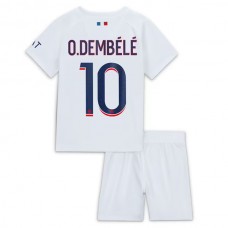 Paris Saint Germain PSG Fodboldsæt Børn 2023-24 O.Dembélé 10 Udebanetrøje