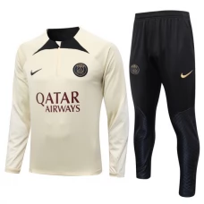 Paris Saint Germain PSG Træningssæt Børn 2023-24 - 1-4 Zip Beige