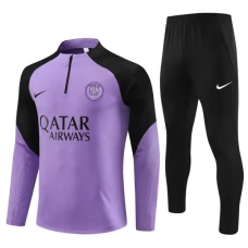 Paris Saint Germain PSG Træningssæt Børn 2023-24 - 1-4 Zip Lilla Sort