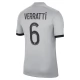Paris Saint Germain PSG Trøje 2022-23 Marco Verratti 6 Udebanetrøje