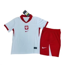 Polen EM 2024 Børn Hjemmebanetrøje Fodboldsæt