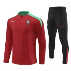 Portugal Børn Træningssæt 2024-25 - 1-4 Zip Rød