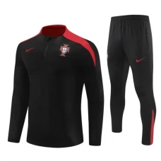 Portugal Børn Træningssæt 2024-25 - 1-4 Zip Sort