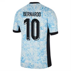 Portugal EM 2024 Bernardo 10 Udebanetrøje Fodboldsæt