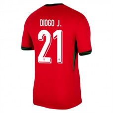 Portugal EM 2024 Diogo J. 21 Hjemmebanetrøje Fodboldsæt