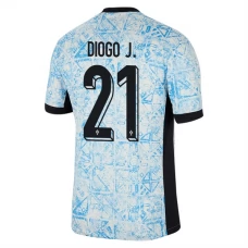 Portugal EM 2024 Diogo J. 21 Udebanetrøje Fodboldsæt