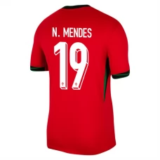 Portugal EM 2024 N.Mendes 19 Hjemmebanetrøje Fodboldsæt