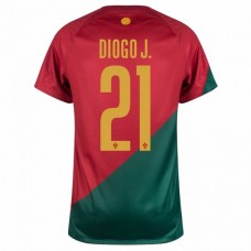 Portugal VM 2022 Diogo J. 21 Hjemmebanetrøje Fodboldsæt