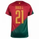 Portugal VM 2022 Diogo J. 21 Hjemmebanetrøje Fodboldsæt