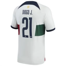Portugal VM 2022 Diogo J. 21 Udebanetrøje Fodboldsæt
