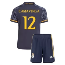 Real Madrid Børn Camavinga 12 Udebanetrøje 2023-24 Fodboldsæt