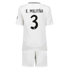 Real Madrid Børn E.Militao 3 Hjemmebanetrøje 2024-25 Fodboldsæt