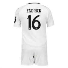 Real Madrid Børn Endrick 16 Hjemmebanetrøje 2024-25 Fodboldsæt