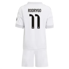 Real Madrid Børn Rodrygo 11 Hjemmebanetrøje 2025-26 Fodboldsæt