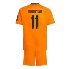 Real Madrid Børn Rodrygo 11 Udebanetrøje 2024-25 Fodboldsæt