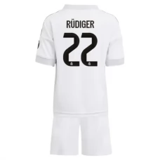 Real Madrid Børn Rüdiger 22 Hjemmebanetrøje 2025-26 Fodboldsæt