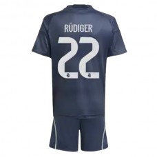 Real Madrid Børn Rüdiger 22 Udebanetrøje 2025-26 Fodboldsæt