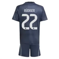 Real Madrid Børn Rüdiger 22 Udebanetrøje 2025-26 Fodboldsæt