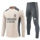 Real Madrid Børn Træningssæt 2024-25 - 1-4 Zip Beige