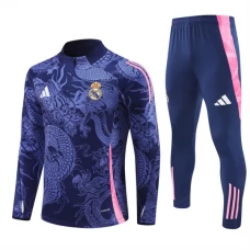 Real Madrid Børn Træningssæt 2024-25 - 1-4 Zip Blå