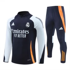 Real Madrid Børn Træningssæt 2024-25 - 1-4 Zip Blå