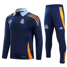 Real Madrid Børn Træningssæt 2024-25 - 1-4 Zip Blå