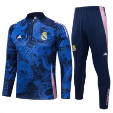 Real Madrid Børn Træningssæt 2024-25 - 1-4 Zip Dragon Blå