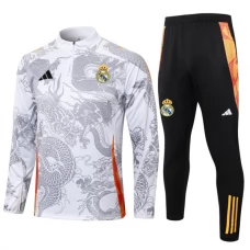 Real Madrid Børn Træningssæt 2024-25 - 1-4 Zip Dragon Hvid