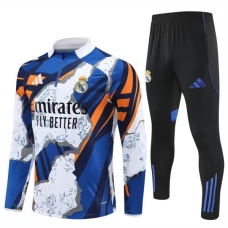 Real Madrid Børn Træningssæt 2025-26 - 1-4 Zip Blå