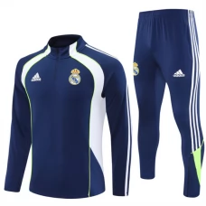 Real Madrid Børn Træningssæt 2025-26 - 1-4 Zip Blå