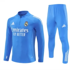 Real Madrid Børn Træningssæt 2025-26 - 1-4 Zip Blå