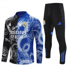 Real Madrid Børn Træningssæt 2025-26 - 1-4 Zip Dragon Sort