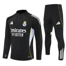 Real Madrid Børn Træningssæt 2025-26 - 1-4 Zip Sort
