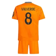 Real Madrid Børn Valverde 8 Udebanetrøje 2024-25 Fodboldsæt