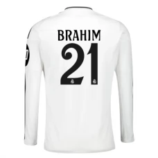 Real Madrid Brahim 21 Hjemmebanetrøje 2024-25 Langærmet Fodboldsæt