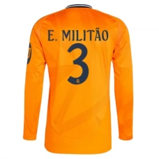 Real Madrid E.Militao 3 Udebanetrøje 2024-25 Langærmet Fodboldsæt