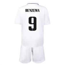 Real Madrid Fodboldsæt Børn 2022-23 Karim Benzema 9 Hjemmebanetrøje