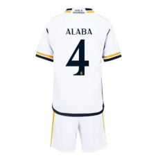 Real Madrid Fodboldsæt Børn 2023-24 David Alaba 4 Hjemmebanetrøje