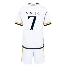 Real Madrid Fodboldsæt Børn 2023-24 Vinícius Júnior 7 Hjemmebanetrøje