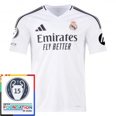 Real Madrid Hjemmebanetrøje 15th Champions League With Patch 2024-25 Fodboldsæt